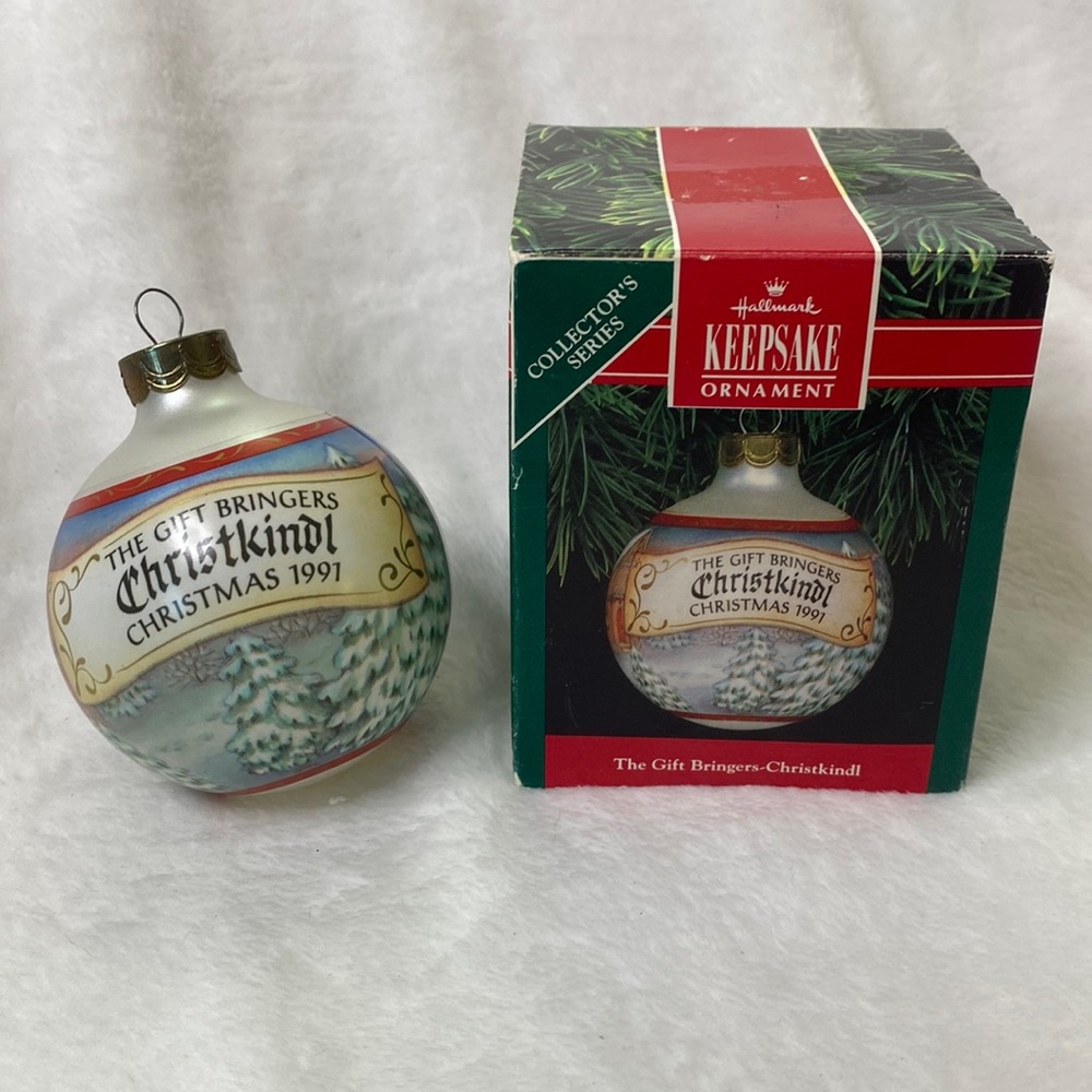 Hallmark Keepsake Vintage 1991 Glass Ornament ‘The Gift Bringers-Christkindl’